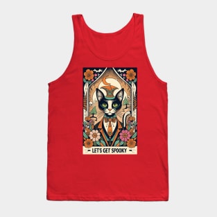 Halloween 'let's get spooky' colorful cat tarot Tank Top